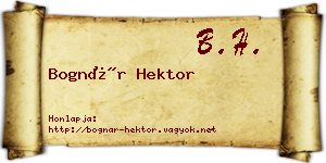 Bognár Hektor névjegykártya