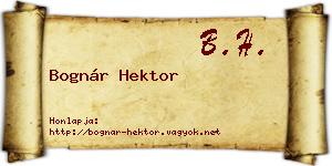 Bognár Hektor névjegykártya